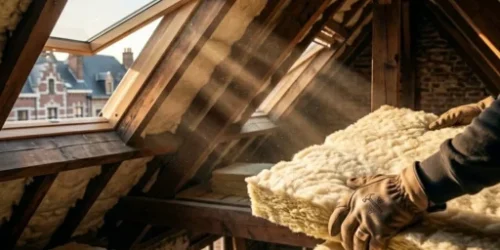 Isolation de toiture sous combles dans une maison à Bruxelles